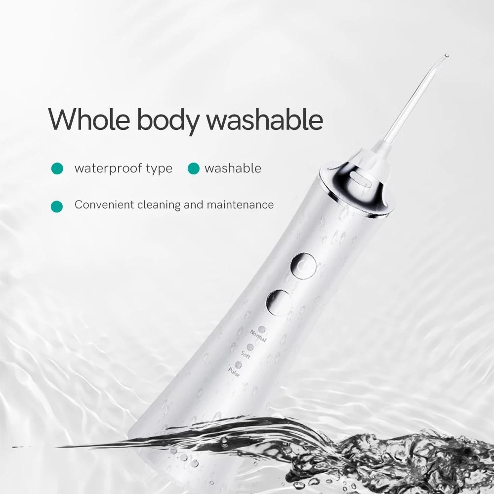 Portable Electric Oral Irrigator Waterproof USB Rechargeable Dental Water Flosser Water Jet Teeth Cleaner 5 Nozzles