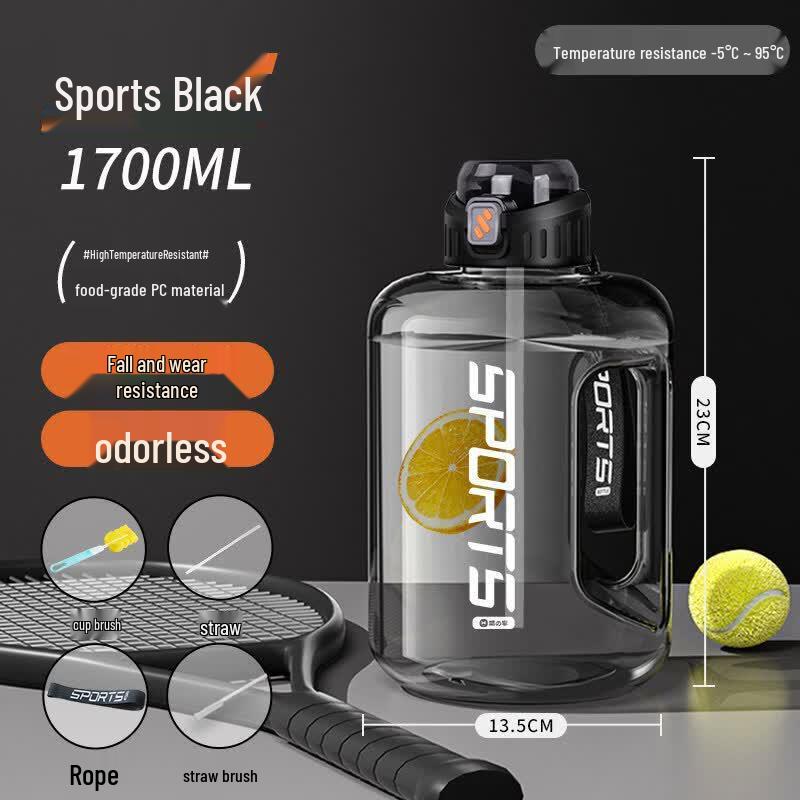 Large Capacity Sports Water Bottle with Straw