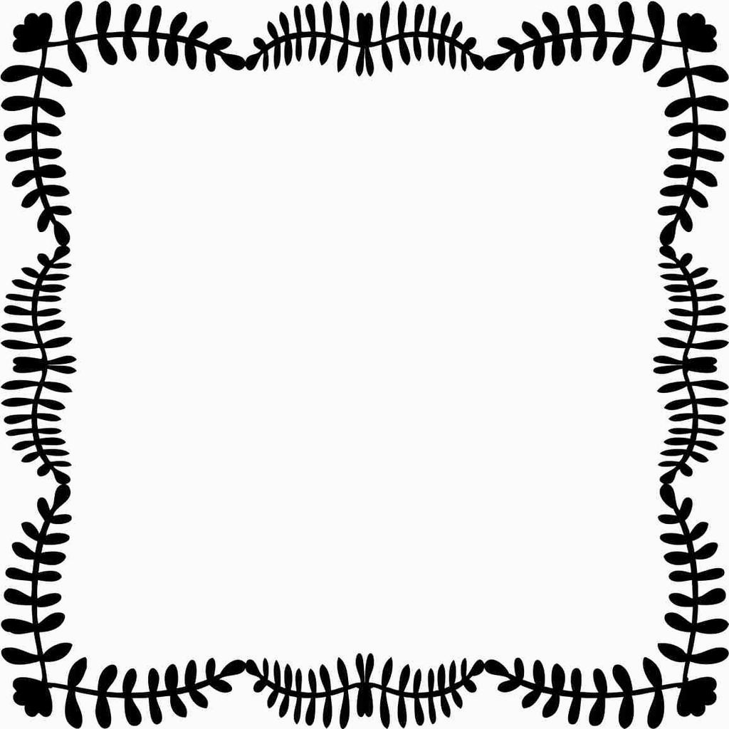 Printtoo Floral Leaf Border Frame Wooden Square Rubber Stamp Craft Textile Stamps-2 X 2