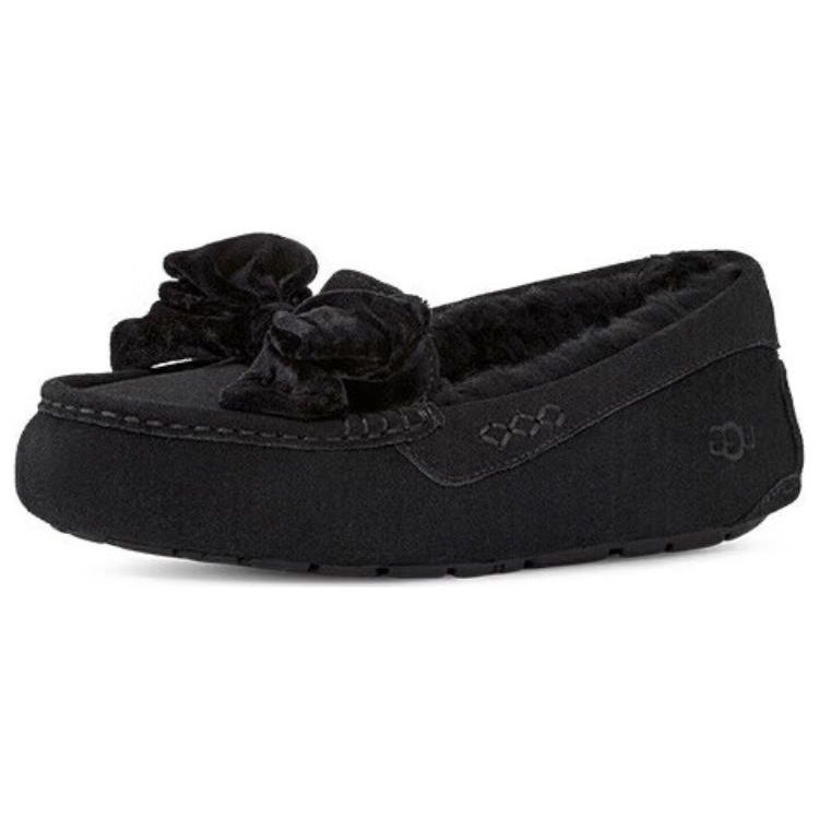 UGG Leisure Ruched Velvet Bow Flat Shoes Women Flats 1138650