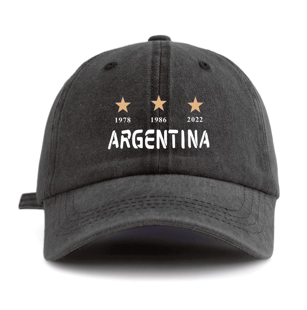 Argentina Printed Washed Baseball Cap Casual Retro Dad Hat Adjustable Lightweight Sun Protection