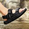 Warrior Stylowe Minimalistyczne Wygodne Wszechstronne Codzienne Modne Sandały Plażowe Sandały Męskie Czarne WSL(WZ)-155102