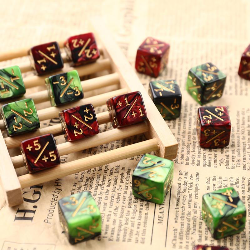 10Pcs 16mm 6 Side Dice Counters 1/-1 Dice Kids Toy Counting Dice For MTGCard GamingToken Loyalty Dice