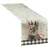 Easter Bunny Egg Table Runner Reusable Household Decoration Plate Mat Rectangular Linen Table Cloth for Home Restaurant Party