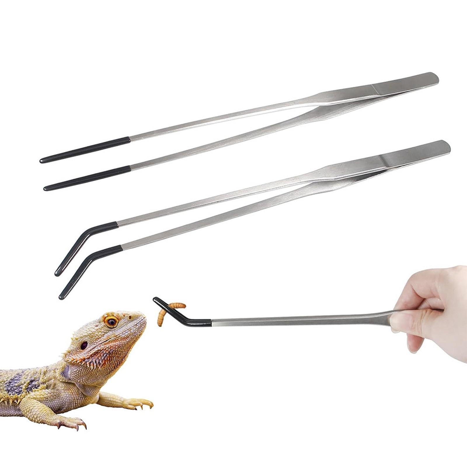 

Stainless Steel Aquarium Feeding Tweezers 27CM Non- Reptile Feeding Tongs -resistant Dazzling One Size