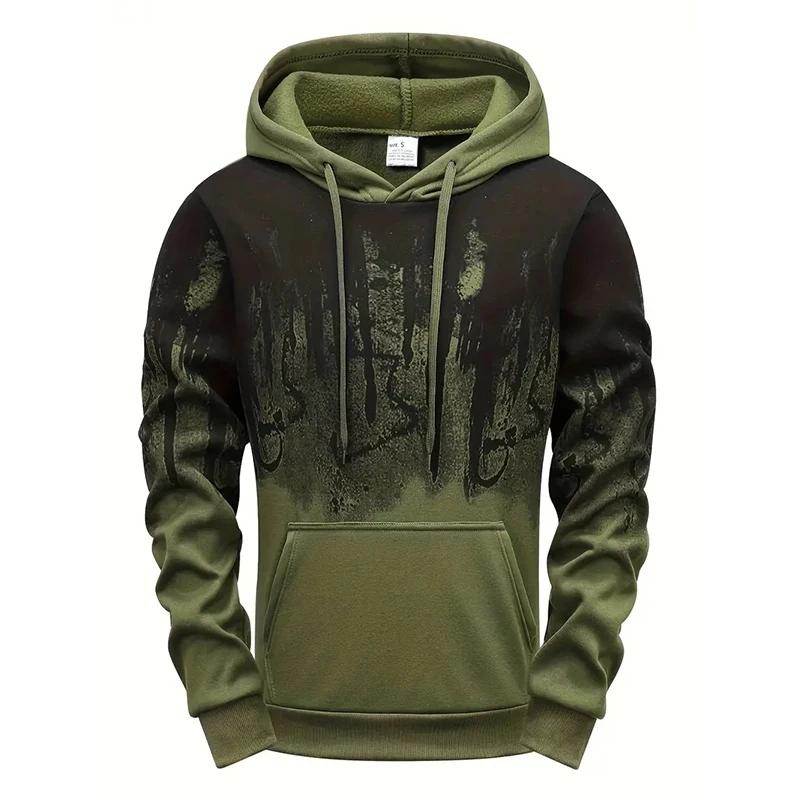 Men Splatter Hoodies Fall Winter Streetwear Outdoor Casual Sports Hooded Sweatshirt Comfort Budget Athleisure Men's Clothes