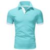 New Trendy Men'S Summer Collar Paul T-Shirt Men'S Heavy Oversize Solid Color Casual Short Sleeve