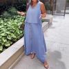 Women's Fashionable Casual Loose Sleeveless Plus-size Dress Set