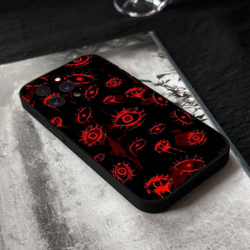 Vintage Evil Eyes Phone Case Black Silicone Soft Shell For IPhone 17 16 15 14 13 12 11 Air Pro Max Plus Hot Sale