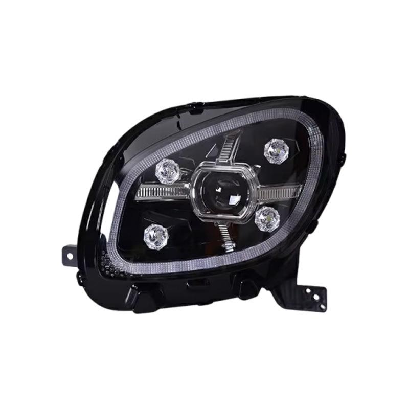 LED Headlight Assembly with Crystal Lens & Flowing Turn Signals for 15-19 Mercedes-Benz Smart