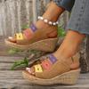 Women's Color Block Platform Wedge Sandals Women's New Summer Sandals Casual Shoes