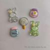 Translucent Rabbit Lollipop Resin Accessories: DIY Cream Glue Pendant, Hair Clip, Hair Tie, Refrigerator Magnet, Phone Case Decor.