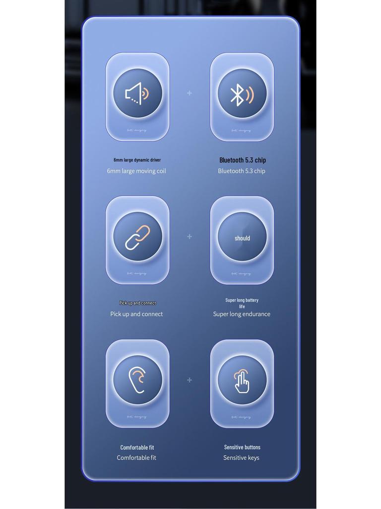 Wireless Bluetooth Earphones with Noise Cancelling and Smart Display, Sport Ear Hook Design
