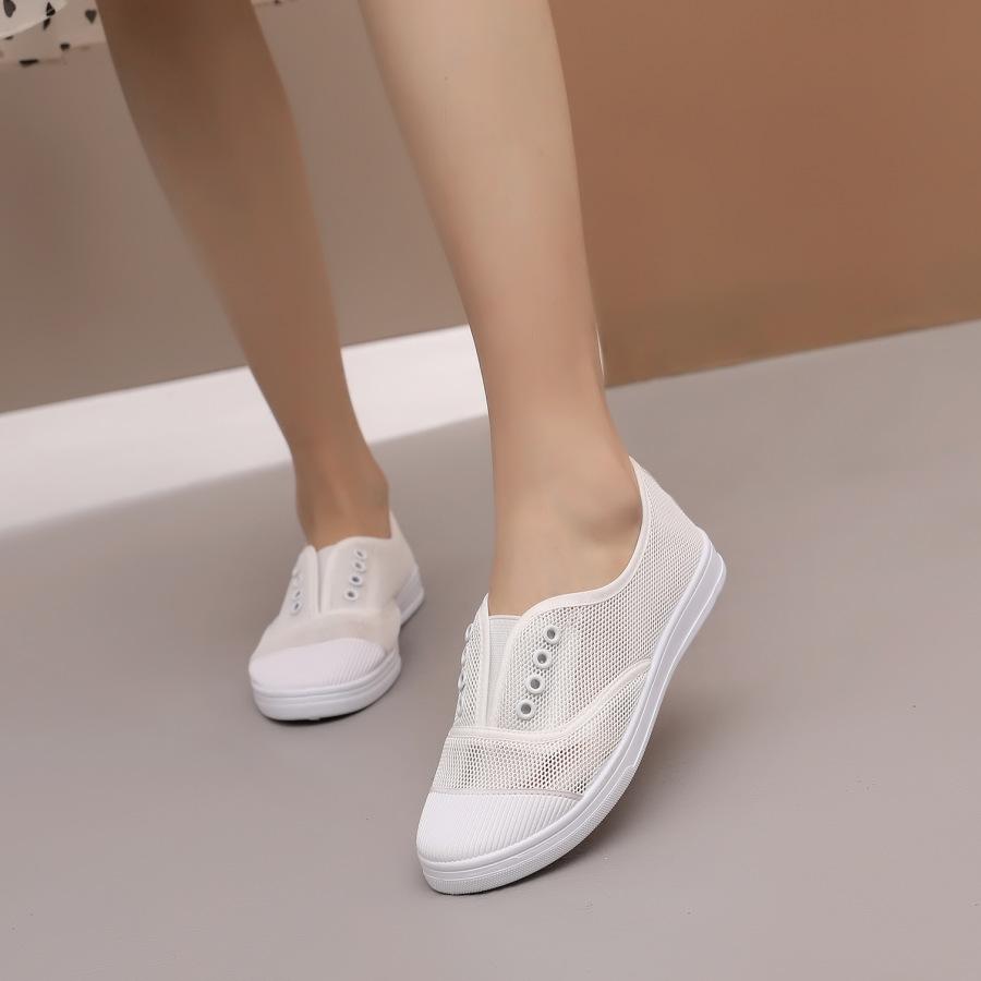 New low-top canvas shoes, student flat-bottomed casual women's shoes, one-pedal lazy shoes, little white shoes