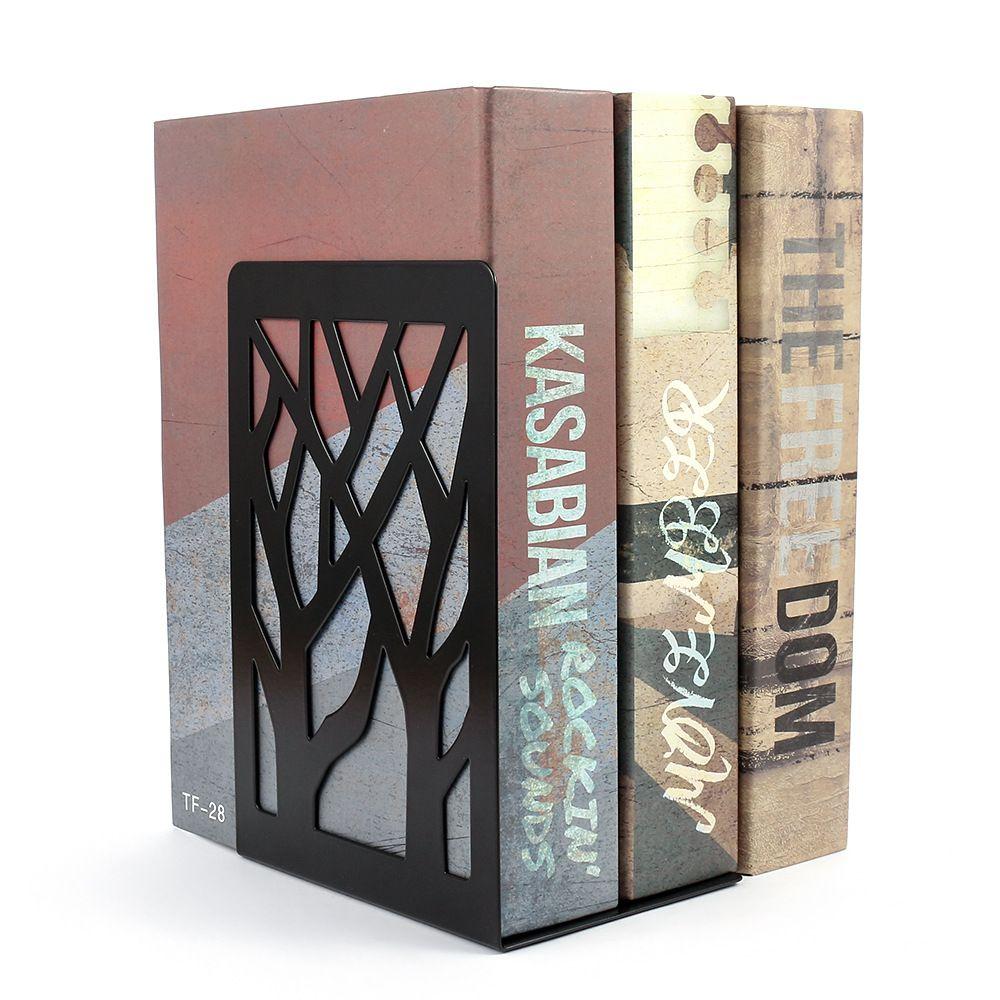 Non-Skid Hollow Out Storage Bookrack Book Stand Book Support Book Ends Desk Organizer Holder