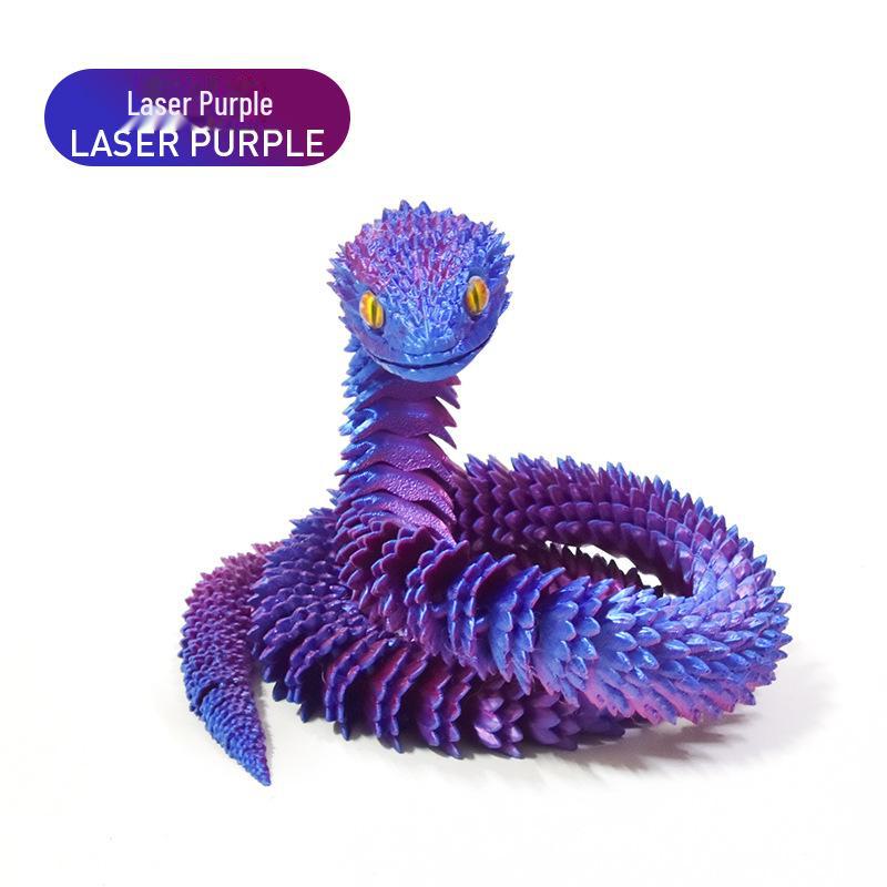 3D-gedrucktes bewegliches Viper-Schlangenspielzeug – handgefertigtes Desktop-Ornament-Kunsthandwerk