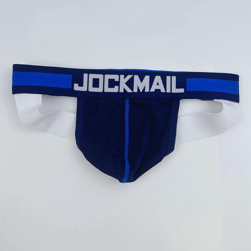 Jockstraps JOCKMAIL Fashion Low Waist Men's Thong Underwear Mesh Breathable Sexy Jockstraps Halo Sports Daily Casual Man G-string Underpnats