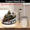 Set di case uniche del villaggio di Natale, figurine rotanti con display del treno, decorazione musicale illuminata a LED, decorazione natalizia a batteria