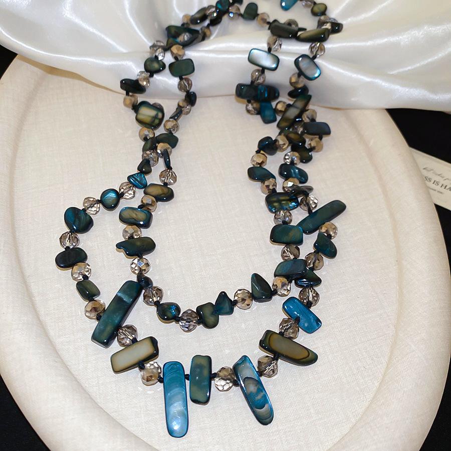 European and American color acrylic shell beaded necklace design sense collarbone chain exaggerated necklace women
