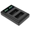 Micro TypeC Dual Port Camera Double Display Dual Dock Charger for BLN1 Battery Black