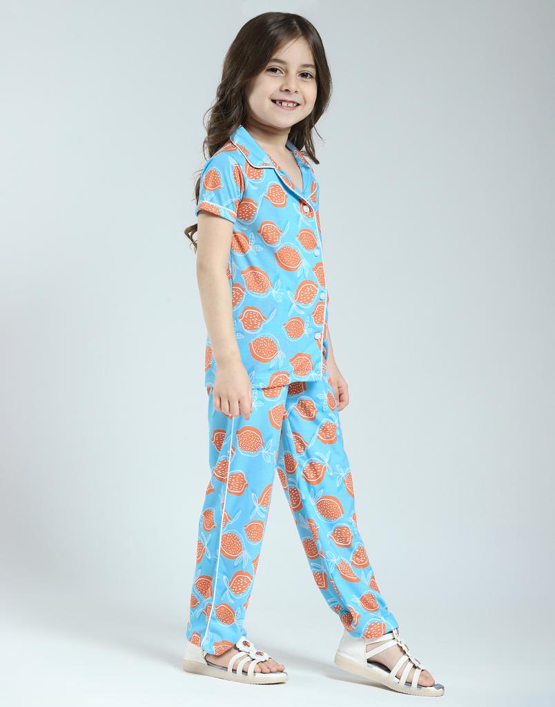 MONTE CARLO Girls Printed Regular Fit Half Sleeve Lower Set