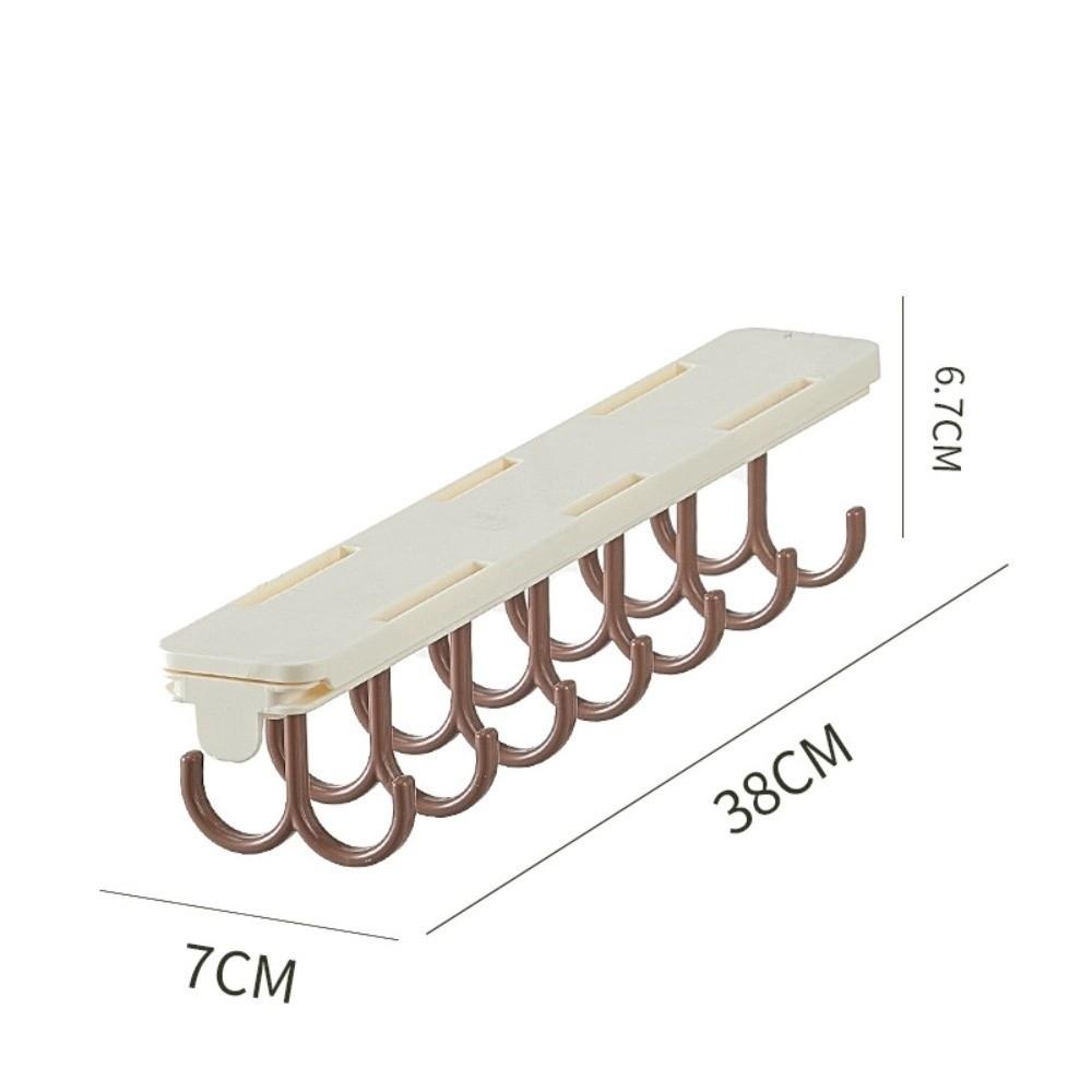 

Space Saving Clothes Drying Rack Retractable Sliding Rail Storage Hanger Underwear коричневий/бежевий