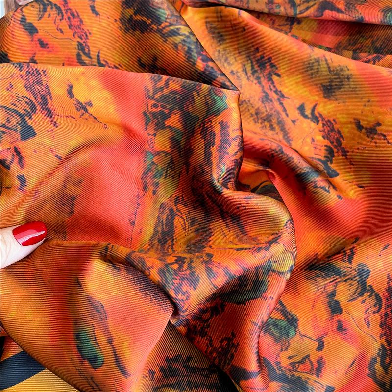 Luxury Fashion Scarves For Women Summer Shawl Print Silk Satin Hijab Bandana 70*70Cm Square Scarf Hair Band Hijab
