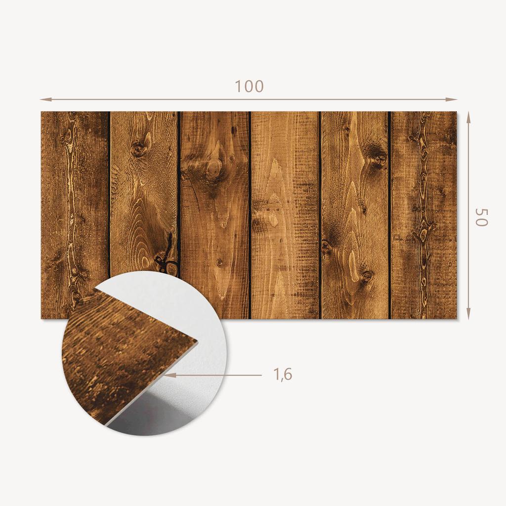 Wall Decor PVC Panel With Pattern For Room 100x50 cm Texture of Wooden Boards