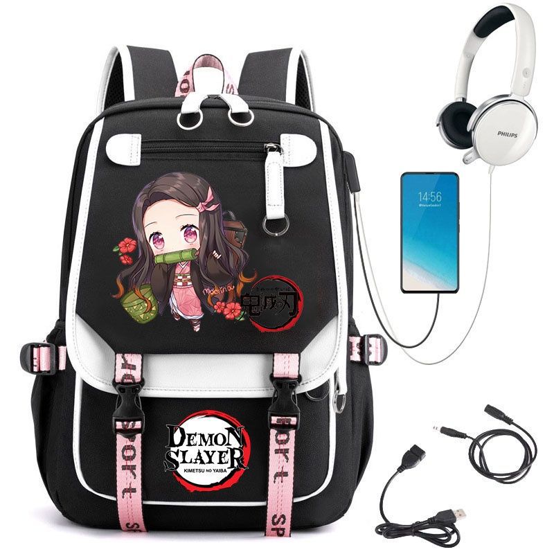 Demon Slayer Anime-Peripherie Rucksack stilvoller Anime-Themen-Schülerrucksack 0084