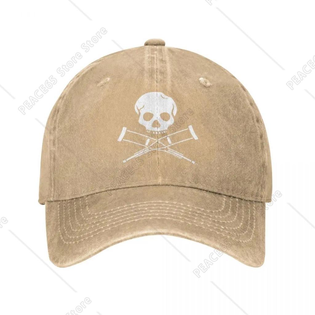 Jackass Skull And Crutches Baseball Caps Fashion Distressed Cotton Headwear Unisex Outdoor Summer Hats Cap