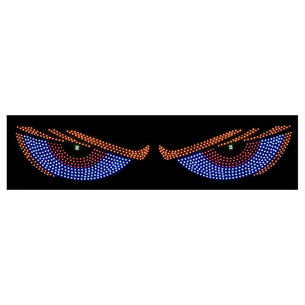 2Pcs LED Car Dynamic Devil Eye Light Sticker USB Car Evil Eyes Warning Lamp Car Windshield Demon Eye Lights for Car Decoration