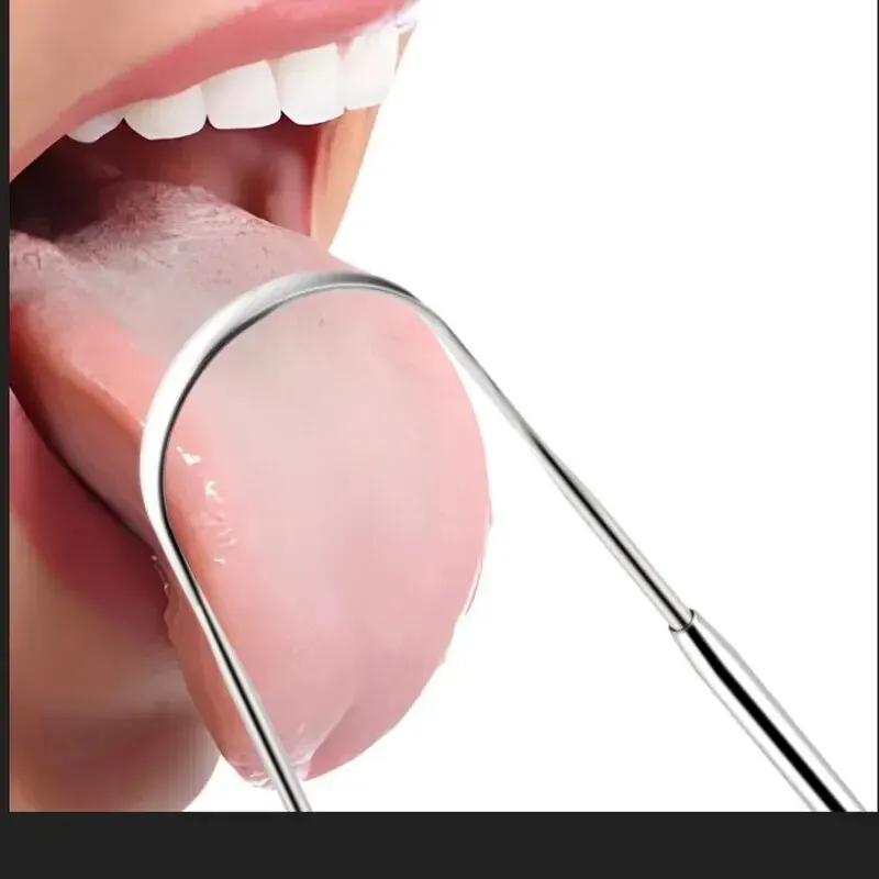 Stainless Steel U Shape Tongue Scraper Oral Care Tool - Tongue Cleaner Brush for Bad Breath Mouth Cleanliness