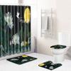 Chinese Antique Bronzing Night Flower Bathroom Floor Mat Shower Curtain Combination Floor Mat Support