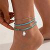 New 3Pcs/Set Boho Small Seed Beaded Anklets for Women Sexy Imitation Pearl Pendant Foot Chain Summer Beach Barefoot Jewelry