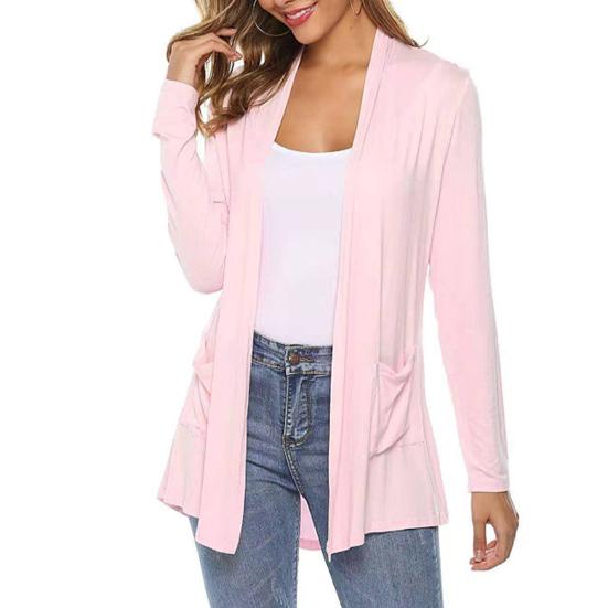 Women Coat Thin Soft Breathable Slim Fit Solid Color Friendly to Skin