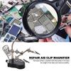 Welding Magnifier Auxiliary Clip Multifunction LED Light Magnifier Lens Helping Repair Tools Non-slip for Maintenance Inspection
