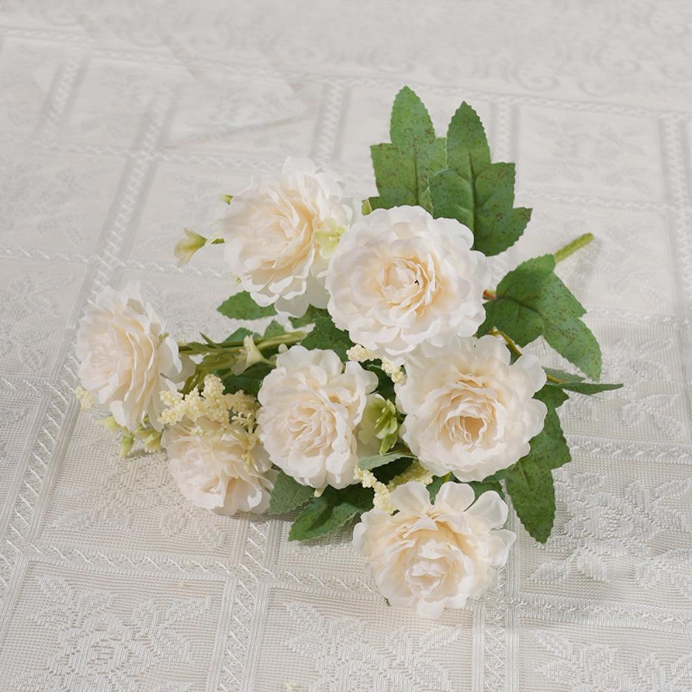 DIY Decoration Artificial Peony Bouquet 7 Heads Simulated Flower Fake Flowers  Photography Props