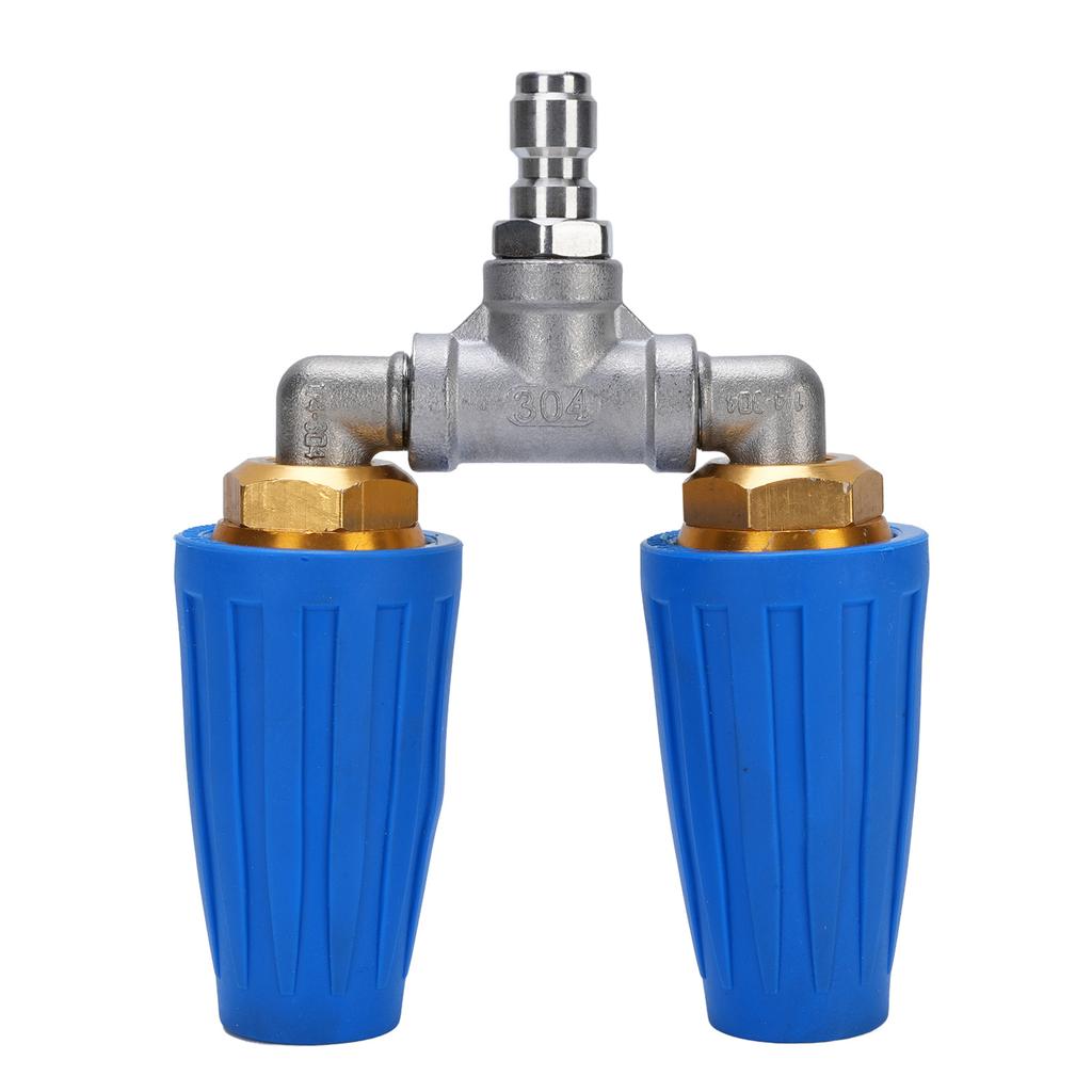 Pressure Washer Double Turbine Nozzle 1/4 Inch Stainless Steel 4000psi Double Rotating Turbo Nozzle