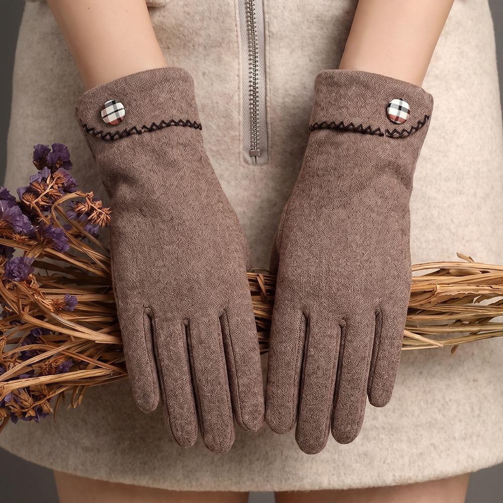 Women's Windproof Touchscreen Rabbit Fur Gloves for Cycling