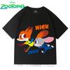 Disney Zootopia Cartoon Cotton Short Sleeve Shirts for Boys and Girls 3-12 Years Cute Fashionable Design