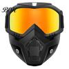 Oil And Gas Safety Gear Full Face Goggle Mask, Detachable Cycling Goggles Mask with Anti-Fog HD Lens Protective Eyewear Lens, Large Viewing