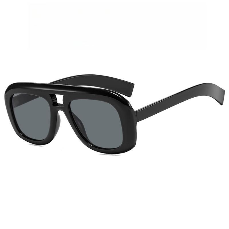 

Simple Popular Fashion Pilot Sunglasses Women Retro Chunky Designer Men Punk Square Gradient Shades UV400 Oversized Sun Glasses черный серый