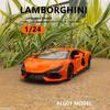 1:24 Lamborghini Aventador Revuelto Toy Car with Sound & Light, Pull-Back Action, for Kids' Display.