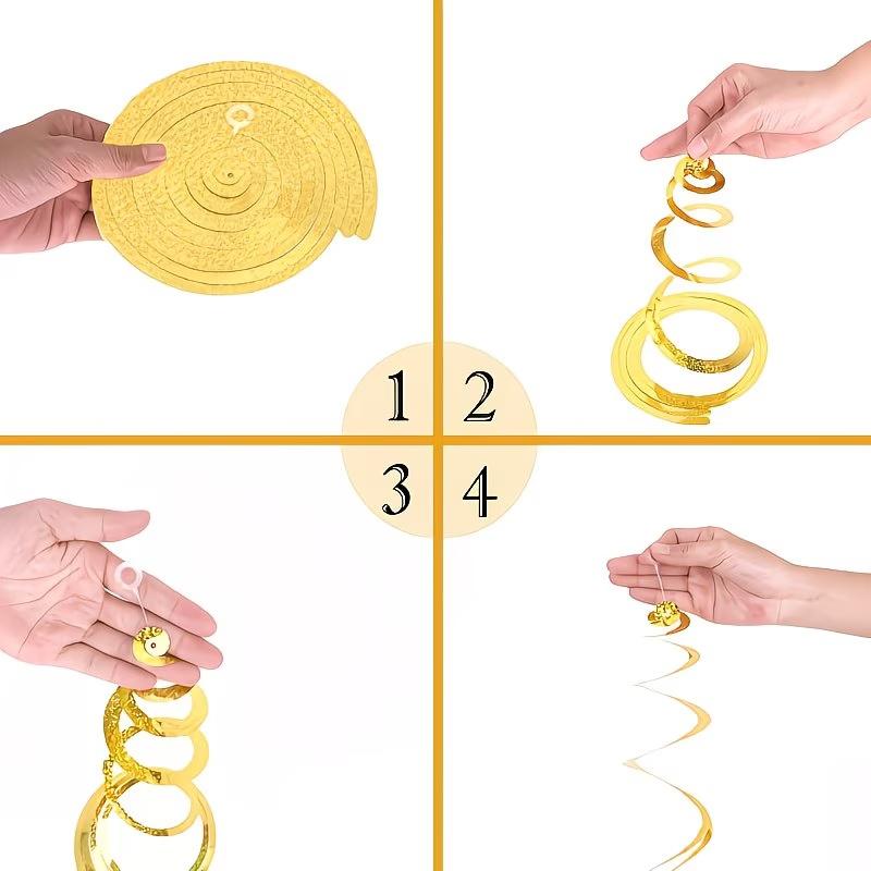 6 Stück/Set Pastellfarbene Hängende Spiralen Partydekorationen, Plastik Geburtstag Girlanden Cocomelon Hochzeit Osterfeier