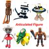 Novelty Articulated Figure Tungtungtung Sahur 3D Printing Wood Stick Man Figurine Desktop Arm Movable Action Figure Collectible