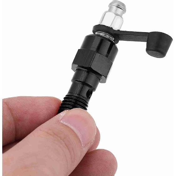 Banjo Bolt Bleed Screw, M10 x 1.0mm Motorcycle Brake Master Cylinder Caliper Bleed Screw Nipple Banjo Bolt + Dust (Black)