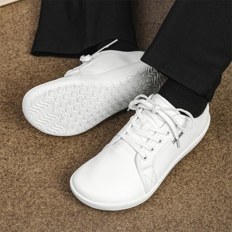 Zapatos Anchos de Moda Unisex para Pies Descalzos Ligeros de Cuero Zapatos Casuales Planos de Caminar Casuales para Exteriores Zapatilla de Punta Más Ancha de Moda para Hombres Mujeres
