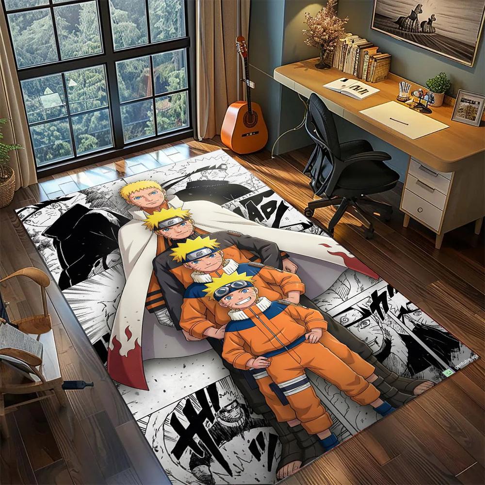 Washable Naruto Carpet Floor Mat Anti-Slip Large Area Rug for Home Decor Gamer Room Bedroom