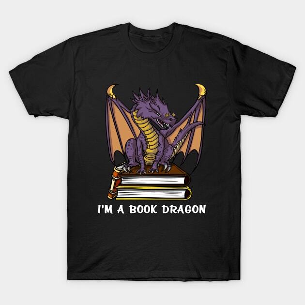 I Am A Book Dragon T-Shirt S-5XL S