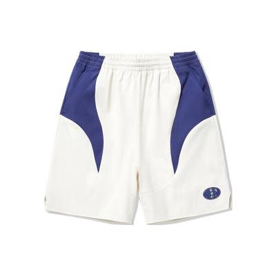 Shorts Esportivos Li Ning Color Block Cintura Média Reto Solto Masculino Shorts Off-White Shadow-Roxo Azul AKSU165-2